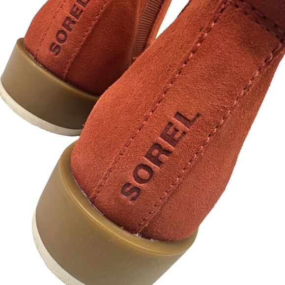 SOREL Emelie II Chelsea WP Leather Warp Red / Gum 2 Booties - Size 5.5 - Picture 6 of 10
